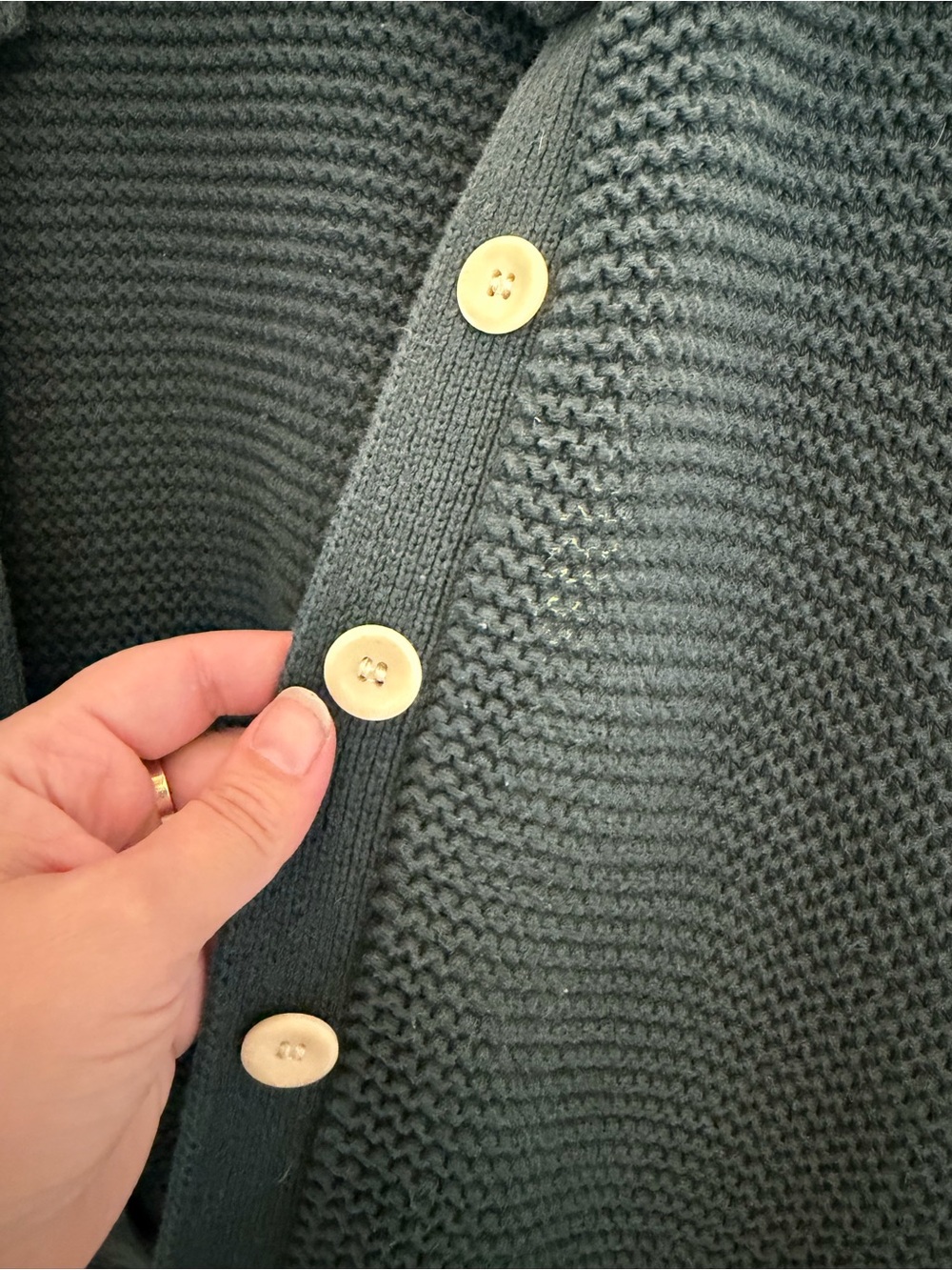 Alex Mill Slate Green Chunky Button Cardigan - Picture 4 of 7